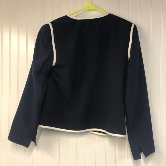 Evan Picone Navy and White Two-Piece Dress & Blazer Set Size 12 - Picture 7 of 7